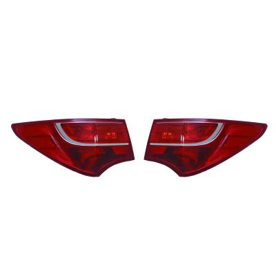 Rareelectrical - New Outer Tail Light Pair Compatible With Hyundai Santa Fe 2013 2014 By Part Numbers Hy2805123 - Image 2