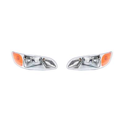 Rareelectrical - New Pair Of Headlight Fits Peterbilt Heavy Duty 3-Series 11-15 1609190R 1609190L - Image 1