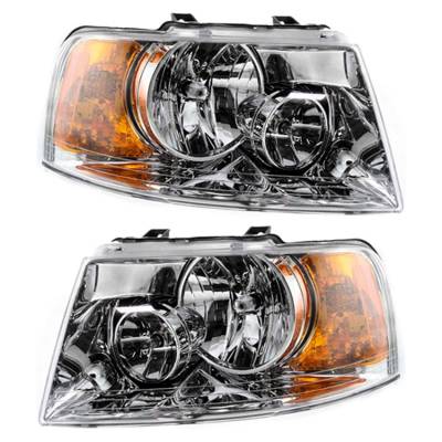 Rareelectrical - New Pair Of Headlight Compatible With Ford Expedition Limited Sport Utility 2003-2006 By Part Number - Image 2