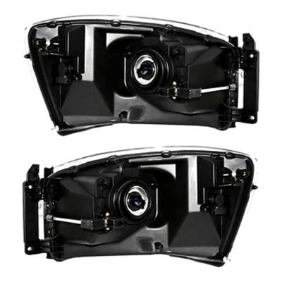 Rareelectrical - New Pair Of Halogen Headlight Compatible With Dodge Ram 1500 2500 3500 2007 By Part Number - Image 1