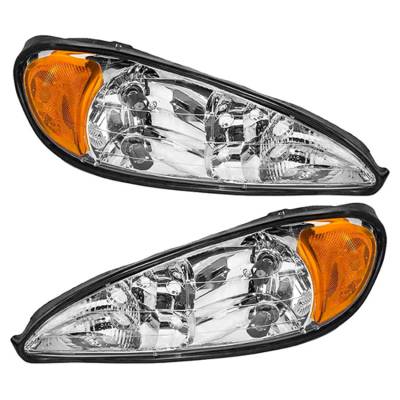 Rareelectrical - New Pair Of Headlights Compatible With Pontiac Grand Am Se Coupe Sedan 1999 2000 2001 2002 2003 2004 - Image 2