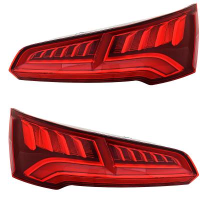 Rareelectrical - New Pair Of Led Tail Lights Compatible With Audi Q5 Premium Plus Sport Utility 2018 2019 2020 By - Image 1