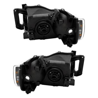 Rareelectrical - New Pair Of Halogen Headlights Compatible With Dodge Ram 2500 Laramie Pickup 2003 2004 2005 By Part - Image 1