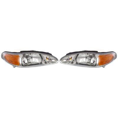 Rareelectrical - New Pair Of Headlight Compatible With Ford Escort Sedan 1997-2002 By Part Number Xs4z-13008-Aa - Image 2