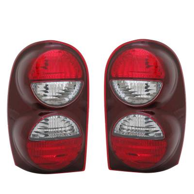 Rareelectrical - New Pair Of Tail Lights Compatible With Jeep Liberty Without Rear Fog Lamp 2002 2003 2004 By Part - Image 2