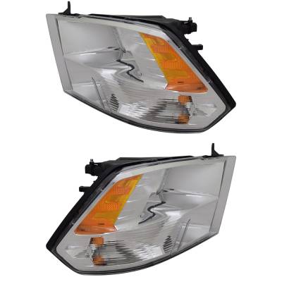Rareelectrical - New Pair Headlights Compatible With Ram 1500 Classic Big Horn Express Lone Star Night Edition - Image 3