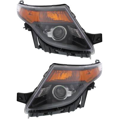 Rareelectrical - New Pair Of Headlights Compatible With Ford Explorer Sport Sport Utility 4-Door 2013-2015 By Part - Image 3