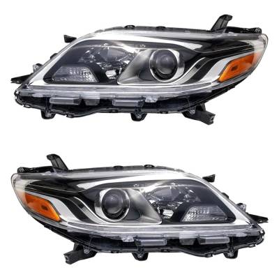 New Pair Of Headlights Compatible With Toyota Sienna Base Mini Cargo Passenger Van 2015 2016 2017