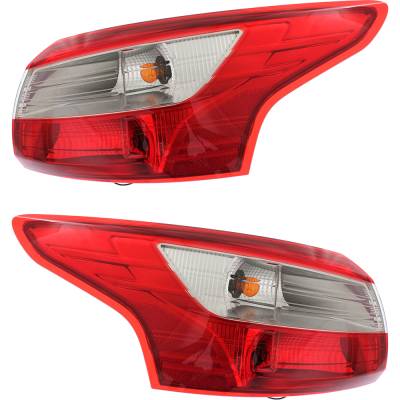 Rareelectrical - New Pair Of Tail Lights Compatible With Ford Focus S Sel Titanium Plus Hatchback Sedan 2012-2014 By - Image 1