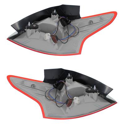 Rareelectrical - New Pair Of Tail Lights Compatible With Ford Focus S Sel Titanium Plus Hatchback Sedan 2012-2014 By - Image 2