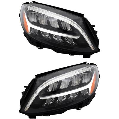 Rareelectrical - New Pair Of Headlights Compatible With Mercedes-Benz C43 Amg 4Matic Coupe Halogen Bulb High And Low - Image 4