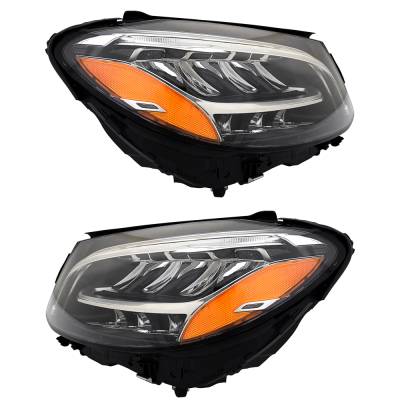 Rareelectrical - New Headlight Pair Compatible With Mercedes-Benz C63 Amg S Base Convertible Halogen Bulb High And - Image 3