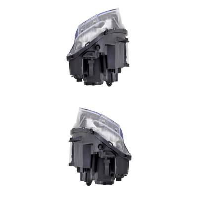 Rareelectrical - New Pair Of Headlights Compatible With Hyundai Santa Fe Limited Led Bulb High Low Bea Clear Lens - Image 5