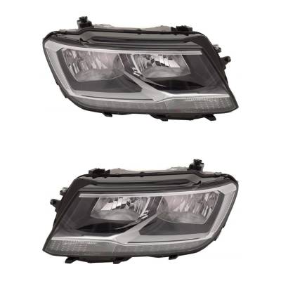 Rareelectrical - New Pair Of Halogen Headlights Compatible With Volkswagen Tiguan S 2.0L 2018 2019 2020 2021 By Part - Image 1