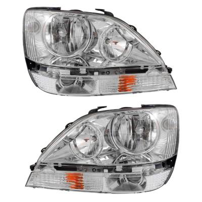 Rareelectrical - New Pair Of Headlights Compatible With Lexus Rx300 Base Sport Utility 4-Door 3.0L 2001 By Part - Image 1