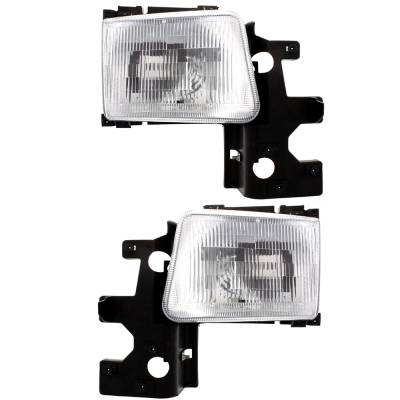 Rareelectrical - New Pair Of Headlights Compatible With Dodge B250 B350 Extended Standard Van 1994 By Part Number - Image 1