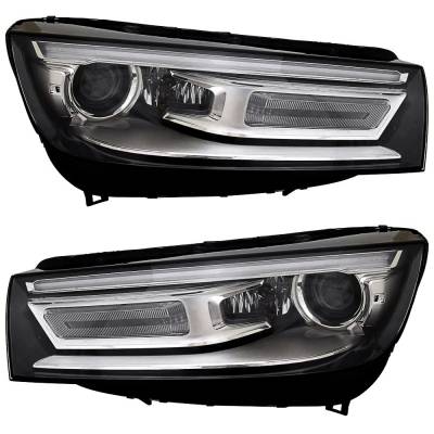 New Pair Of Headlights Compatible With Audi Q5 Premium 4-Door 2.0L 2018 2019 2020 By Part Number 80A