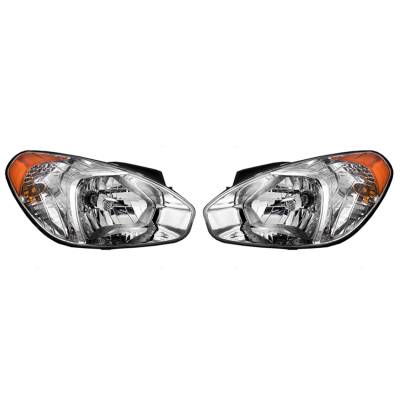 New Pair Of Headlight Compatible With Hyundai Accent Sedan 2007-2011 921011E011 Hy2502144