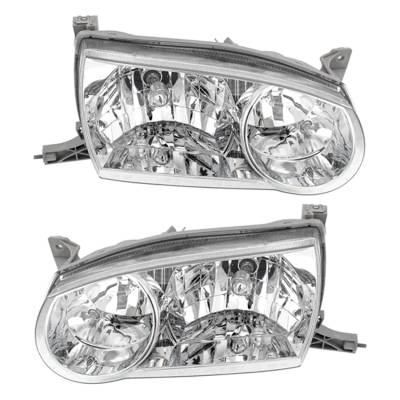 New Pair Halogen Headlights Compatible With Toyota Corolla S Sedan 1.8L 2001 2002 By Part Number