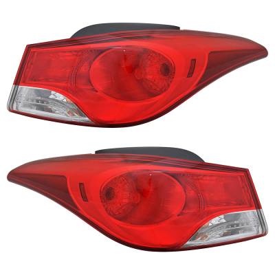 Rareelectrical - New Outer Pair Of Halogen Tail Light Compatible With Hyundai Elantra Limited Sedan 4 Door 1.8L 2011 - Image 1