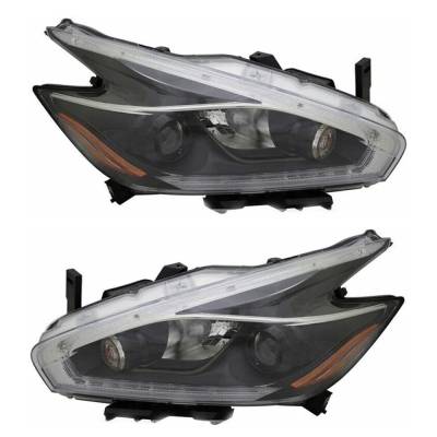 Rareelectrical - New Pair Of Headlights Compatible With Nissan Murano Sl Sport Utility 4-Door 2018 By Part Numbers - Image 1