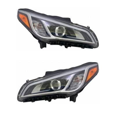 New Pair Of Headlights Compatible With Hyundai Sonata Limited 2.0T Sedan 2015 2016 By Part Numbers