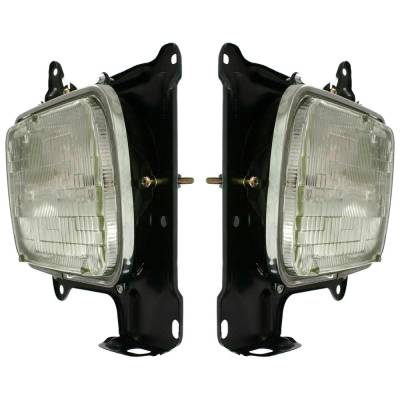 New Pair Of Headlights Compatible With Nissan D21 Pickup 2.4L 3.0L 1986-1997 By Part Numbers