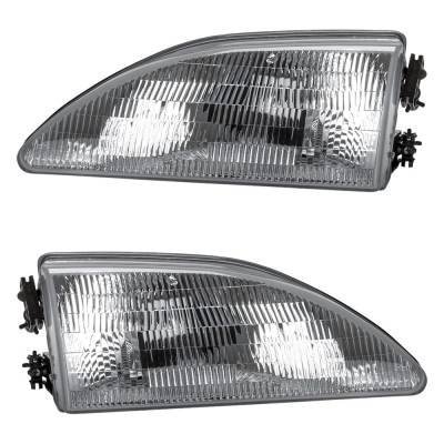 Rareelectrical - New Pair Of Headlights Compatible With Ford Mustang 3.8L 4.6L 5.0L 1994 1995 1996 1997 1998 By Part - Image 1