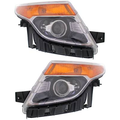 Rareelectrical - New Pair Of Headlights Compatible With Ford Explorer Base Xlt Sport Utility 4-Door 2011-2015 By Part - Image 3