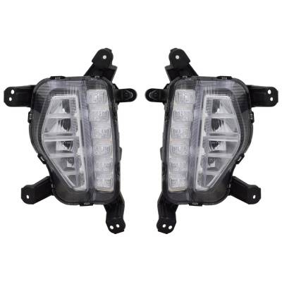 New Pair Of Daytime Running Lights Compatible With Hyundai Santa Fe Santa Fe Xl 3.3L 2017-2019 By