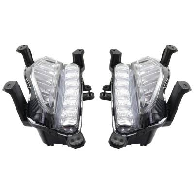 Rareelectrical - New Pair Of Daytime Running Lights Compatible With Hyundai Santa Fe Santa Fe Xl 3.3L 2017-2019 By - Image 4
