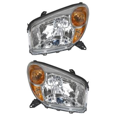 Rareelectrical - New Pair Of Headlights Compatible With Toyota Rav4 2.4L 2004 2005 By Part Numbers 762405-62299-6 - Image 1