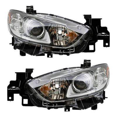 New Pair Of Halogen Headlight Compatible With Mazda 6 Grand Touring 2014-2017 By Part Number