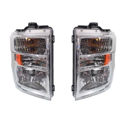 Rareelectrical - New Pair Of Halogen Headlights Compatible With Ford E-150 Base Standard Cargo Van 3 Door 4.6 2008 - Image 3