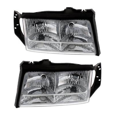 New Pair Of Headlights Compatible With Cadillac Deville Base Sedan 4.6L 1997 1998 1999 By Part