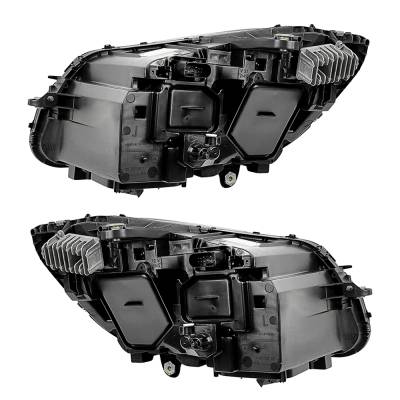 Rareelectrical - New Pair Of Headlights Compatible With Mercedes-Benz C63 Amg S Sedan Hid Bulb High Low Beam Clear - Image 3