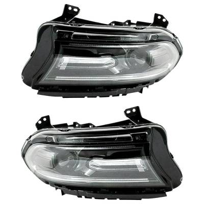 Rareelectrical - New Pair Of Headlights Compatible With Dodge Charger 3.6L 5.7L 6.4L 2018 2019 2020 2021 By Part - Image 2