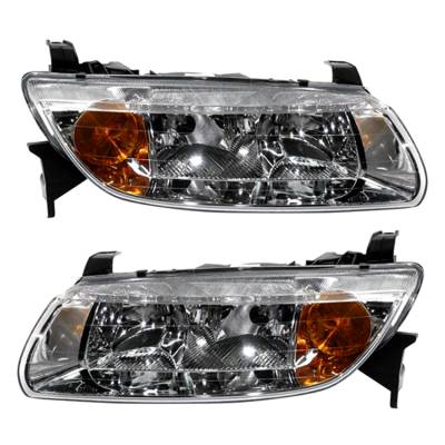 New Pair Headlights Compatible With Saturn Lw200 Lw300 Base Wagon 2001 2002 By Part Number 90583595