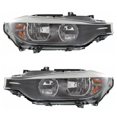 Rareelectrical - New Pair Of Halogen Headlights Compatible With Bmw 320I Modern Luxury Sedan 2012 2013 2014 2015 By - Image 1
