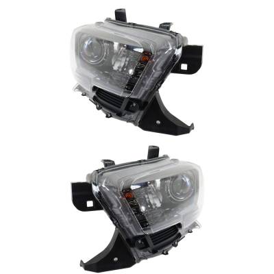 Rareelectrical - New Pair Of Halogen Headlights Compatible With Toyota Tacoma Sr5 Crew 3.5L 2017 2018 2019 By Part - Image 4