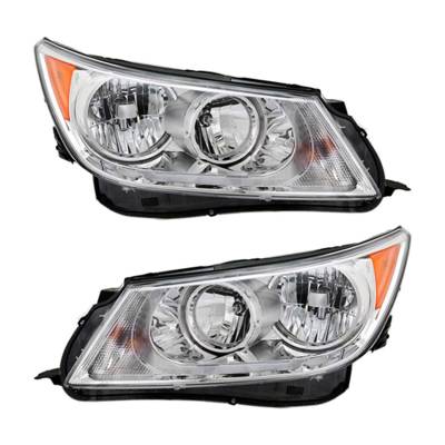 New Pair Of Halogen Headlight Compatible With Buick Lacrosse Leather Sedan 2010-2013 By Part Number