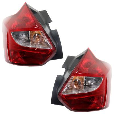 Rareelectrical - New Pair Of Tail Lights Compatible With Ford Focus Sel St Titanium Plus Hatchback Sedan 2012-2014 By - Image 3