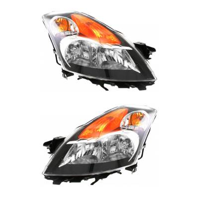 New Pair Headlights Compatible With Nissan Altima S Sedan 4 Door 2.5L 3.5L 2008 2009 By Part Numbers