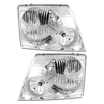 New Pair Of Halogen Headlights Compatible With Ford Explorer Eddie Bauer Limited 4.0L 4.6L 2002 2003
