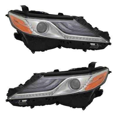 New Pair Of Led Headlights Compatible With Toyota Camry Xle Sedan 4 Door 3.5L 2018 By Part Number