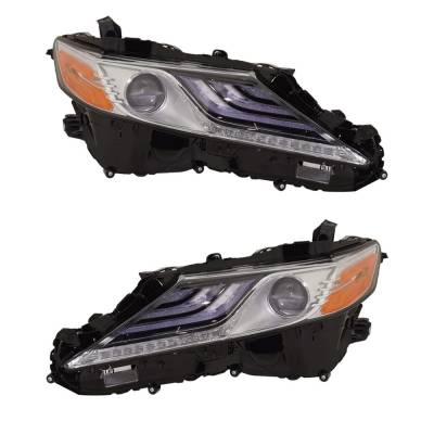 New Pair Of Halogen Headlights Compatible With Toyota Camry Xle Sedan 3.5L 2019 2020 2021 2022 2023