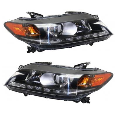 New Pair Of Halogen Headlights Compatible With Honda Accord Ex L Coupe 2 Door 3.5L 2013 2014 2015 By