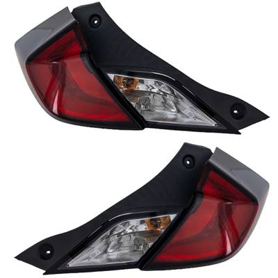 Rareelectrical - New Pair Of Tail Lights Compatibile With Honda Civic Lx Lx-P Si Coupe 2-Door 2016-2020 By Part - Image 4