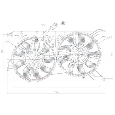 New Engine Cooling Fan And Motor Compatible With Saab 9-3 Aero By Part Numbers 85523 1341364