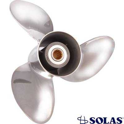 Rareelectrical - New Stainless Steel Propeller Compatible With Johnson/Evinrude V6 Ho 25In. Shaft 15 Spline 135 For - Image 2